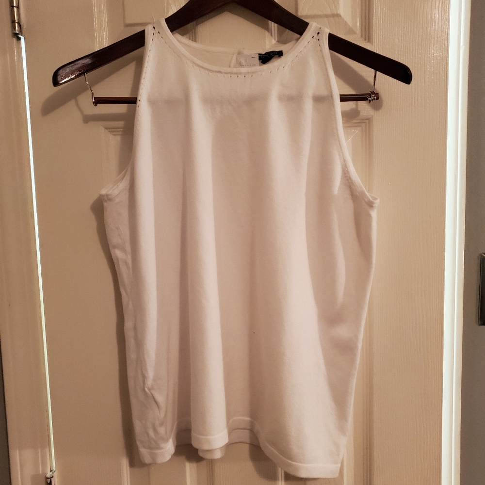 Ann Taylor White Blouse Eyelet Detail NWT!!
